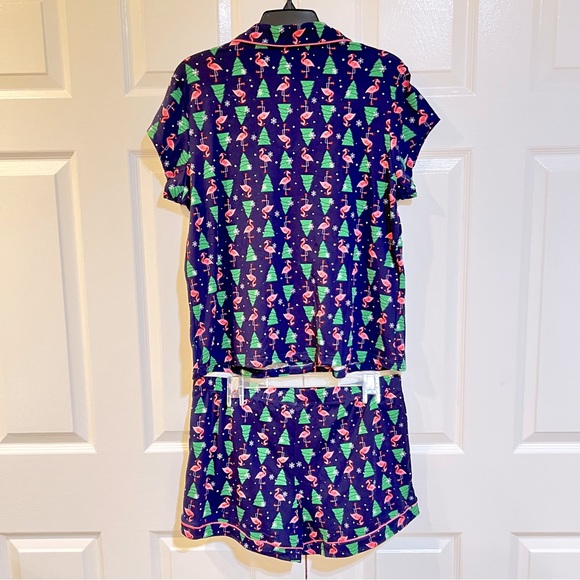 Winter /Holiday Flamingo Shorty PJ SET-Jersey Knit-Sz L-by Santa’s Treasures - Picture 4 of 5